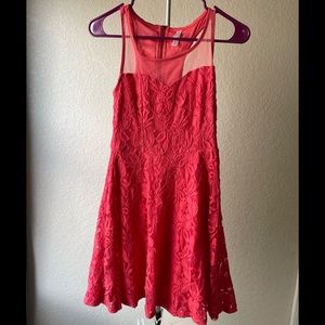 A-line coral dress
